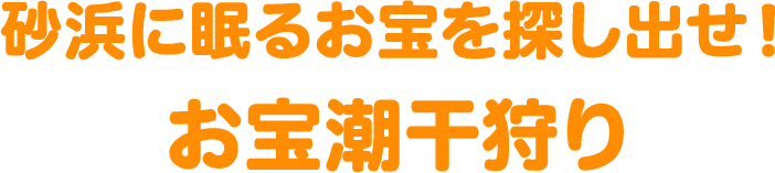 砂浜に眠るお宝を探し出せ！お宝潮干狩り